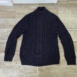Tasso Elba charcoal cable knit sweater/zip